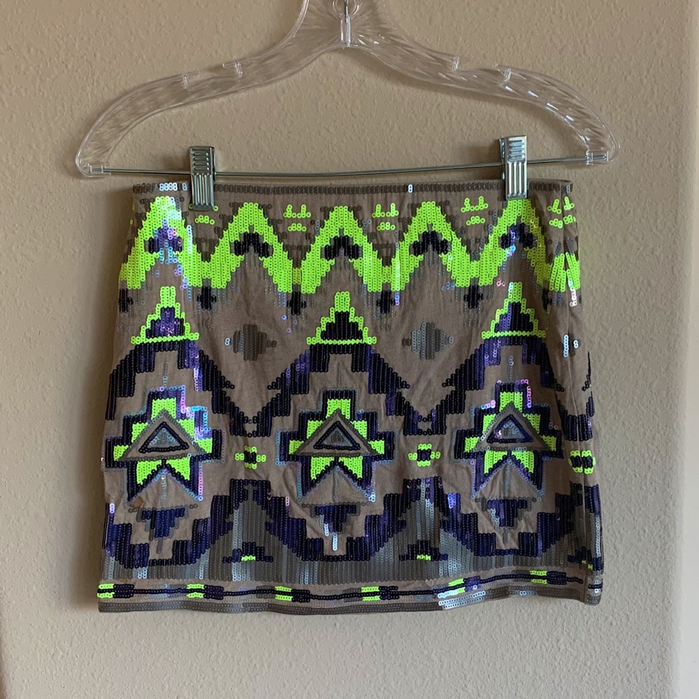 Express sequin mini skirt